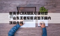 九游娱乐-包含新赛季CBA球队引援动态：山东王者斥巨资签下国内顶级内线的词条